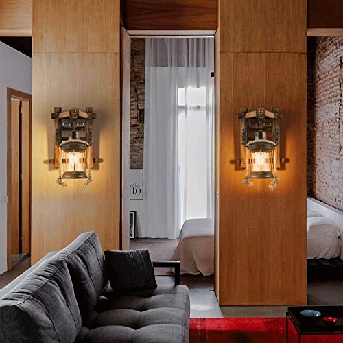 Aplique de pared vintage E27 con diseño de lámpara de queroseno para salón y pasillo 7
