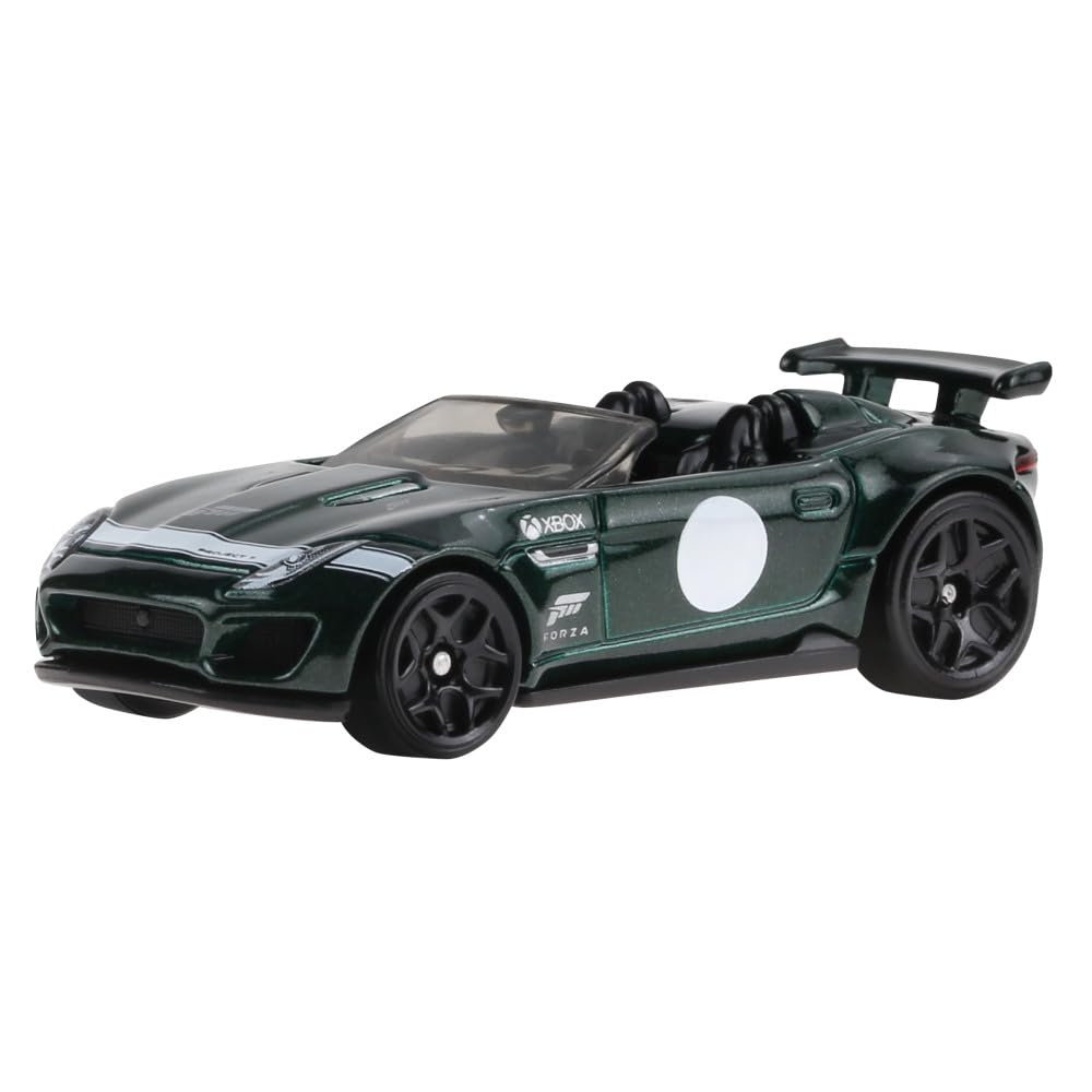 Hot Wheels FORZA HORIZON Die Cast Model Car '15 JAGUAR F-TYPE PROJECT 7 Scale 1:64 - Length 7 cm HLK27, Green - Image 3