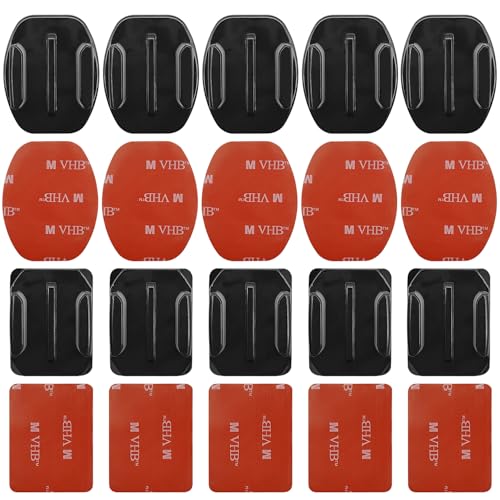 Helmet Adhesive Sticky Mounts, 10 Pack Flat & Curved Helmet Mounting attachments...