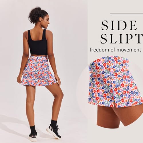 Image of Ekouaer 16 inch Golf Skorts for Woman with Inner Pockets Silicone Grippers Tennis Skirt Quick Dry Athletic Pickleball Skort