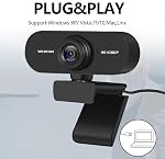 1080P 2MP HD Webcam 30fps Camera Noise-Reduction Microphone Web Cam HD Laptop Computer Camera USB Plug & Play for Laptop Desktop