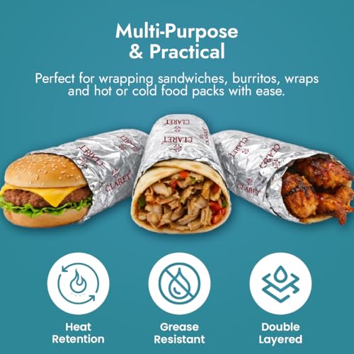 Image of Claret Heavy-Duty Aluminium Kitchen Paper Foil Roll | 1 Kg Net | Food Grade Oil-Proof Paper Foil for Wrapping, Baking & Grilling | Safe & Hygienic (Pack of 1)