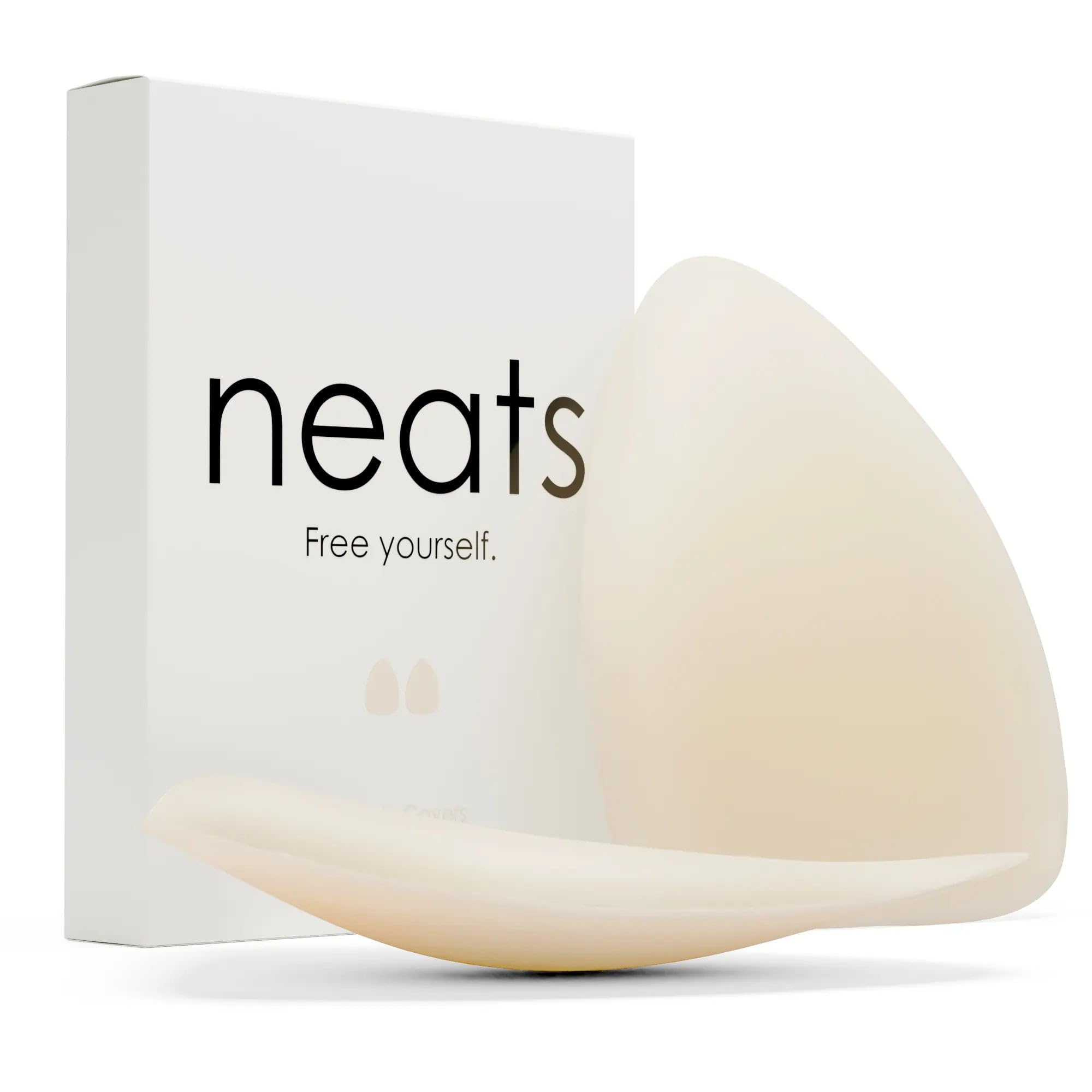 Neats Women's Pearl Triangle Nipple Covers For Reusable Hypoallergenic Adhesive Silicone Pasties, Seamless Invisible No-Show Breast Cover For Deep Necklines