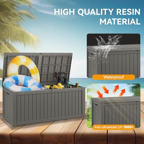 Image of Outdoor Storage Box Waterproof, 180 Gallon Deck Box for Patio Storage