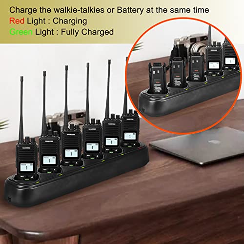 Image of SAMCOM FPCN10A Walkie Talkie Six-Way Multi Unti Gang Charger Station | Individual 6 Charging Dock,LED Indicators, AC /DC Adapter, Multiple Protection for SAMCOM 10A Walkie Talkies and Batteries