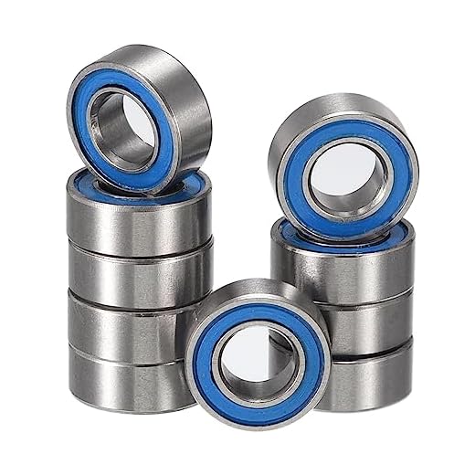 HiPicco MR104-2RS Deep Groove Ball Bearings, ID 4mm x OD 10mm x Width 4mm Miniature Bearings, Double Rubber Sealed Ball Bearing Pre-Lubricated Chrome Steel Blue Z2 Lever 10pcs