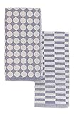 Cuisinart 100% Cotton Kitchen Hand Towels, 2pk - Soft and Absorbent Kitchen Towels Perfect for Drying Dishes and Hands-Hygienic Bleachable Kitchen Towels Perfect for Everyday Use, 40 x 68cm -Navy