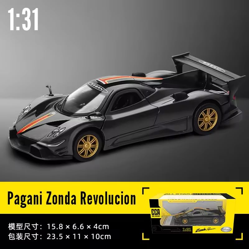 Image of 1:31 Scale Pagani Zonda Die-Cast Model Car - Pull-Back Action with Lights, with Display Tray, Collectible Toy for Kids & Adults
