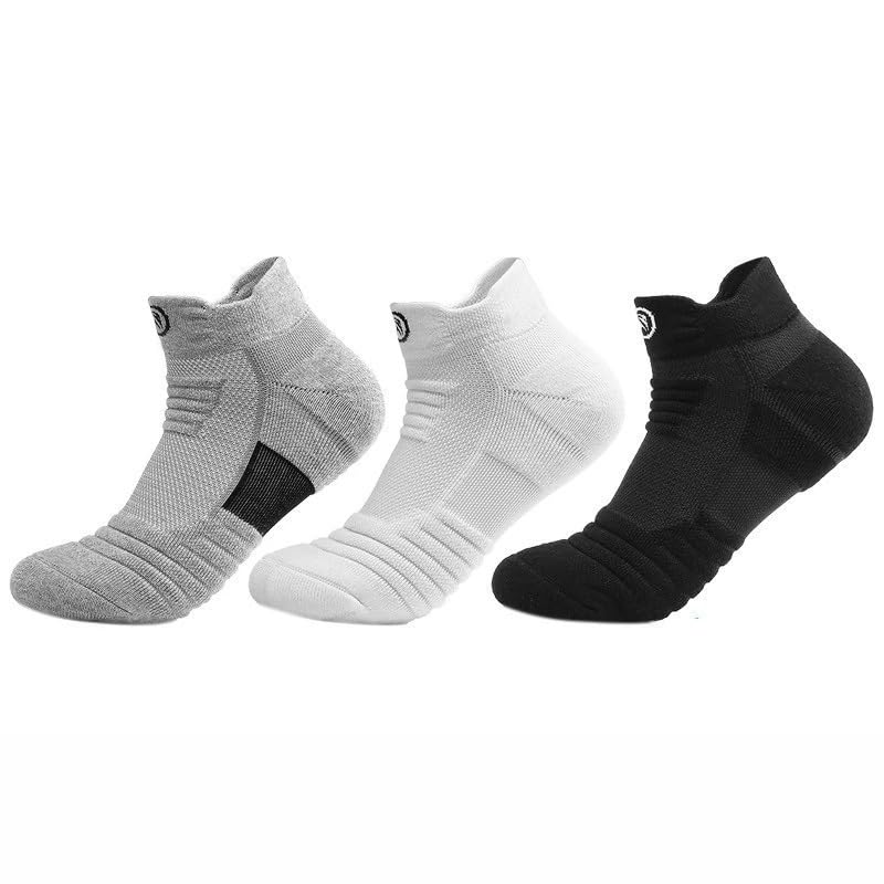 Image of Ankle Athletic Socks, 3 Pairs Anti-slip Cushioned Breathable Sports Socks for Men&Woman