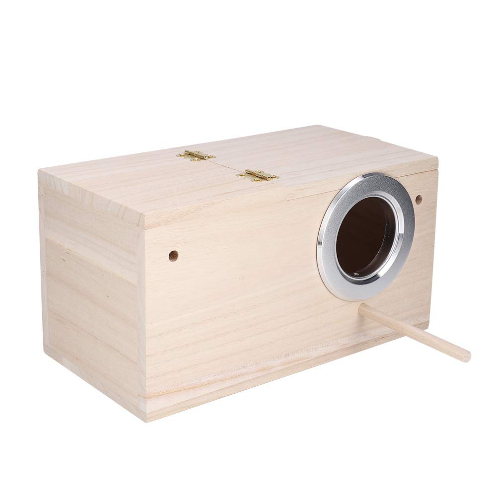 03 Caja de Jaula de pajarera para pájaros de casa de Madera, Caja de cría de pájaros, agapornis de Madera Seguros para periquitos cacatúa para Loros(Right Opening)