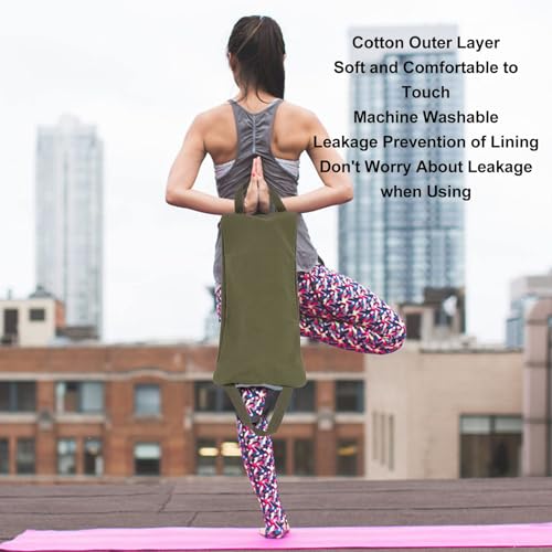 Sandbags for Working Out, Green Yoga Sand Bag for Weight Training with Double Handle, Adjustable Fillable Yoga Canvas Sandbags for Adding Weight and Support - Image 4