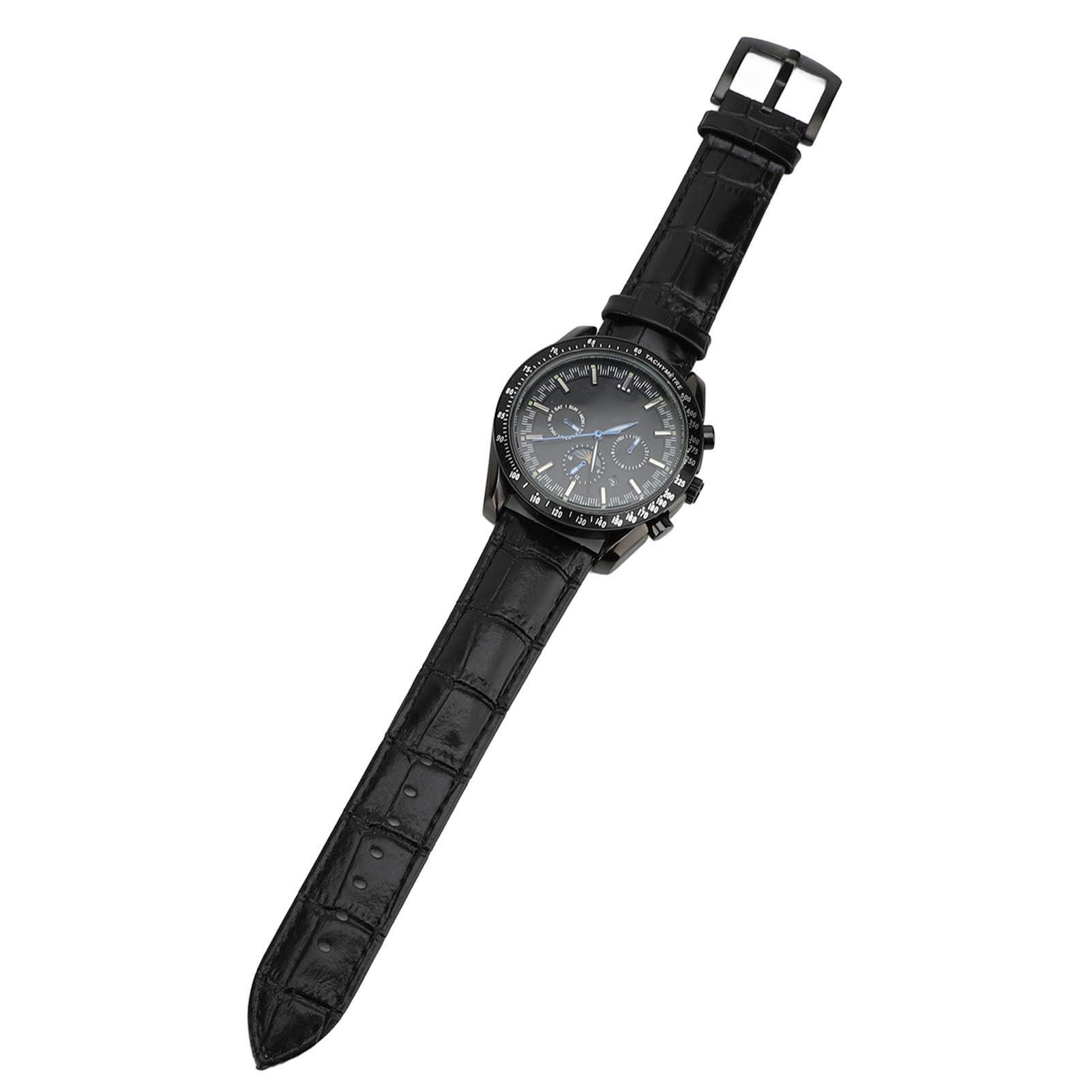 TOPINCN Reloj Mecánico Automático para Hombre, Cronógrafo de Lujo, Fase Lunar, Cuerda Automática para Negocios, Correa de Cuero PU de Acero Inoxidable, 45mm