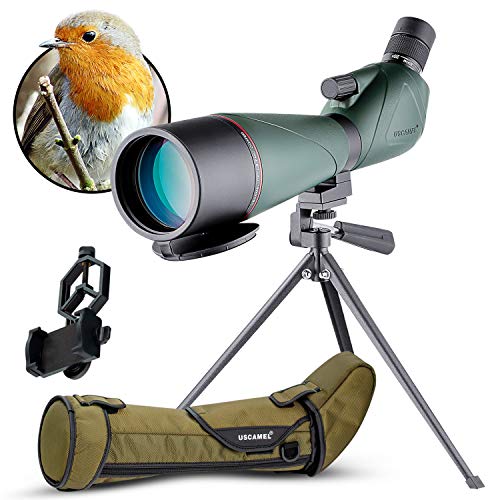 Cannocchiale 20-60x80mm Impermeabile – Con Treppiede E Adattatore Smartphone, Verde, Per Tiro E Natura