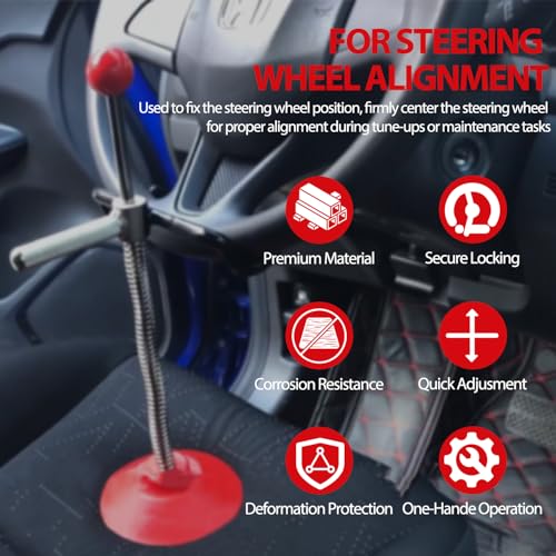 DearChan Adjustable Steering Wheel Holder, Car Alignment Steering Wheel Lock, Alignment Lift, Steering Wheel Centering Tool Fit for Cars, Trucks & Vans