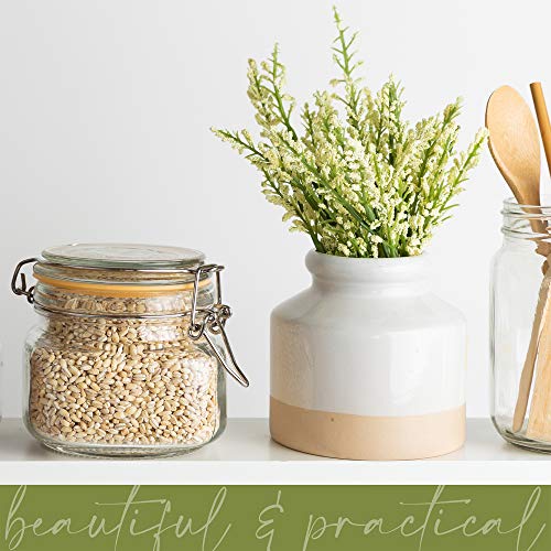 Image of Glass Jar with Airtight Lid Leak Proof Rubber Gasket (17 oz) | Food Storage Jar, Wide Mouth, Leak Proof Kitchen Canister
