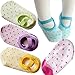 BSLINO 8-36 Months Cute Baby Girl Mary Jane Toddler Anti Slip Skid Strap Foot Socks + Gift Bag + Gift Card, Stripes No-Show Crew Boat Socks Footsocks Sneakers, Pack of 5