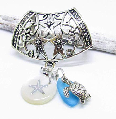Starfish Scarf Pendant - Seashell Scarf Slide - Beach Gifts for Her3