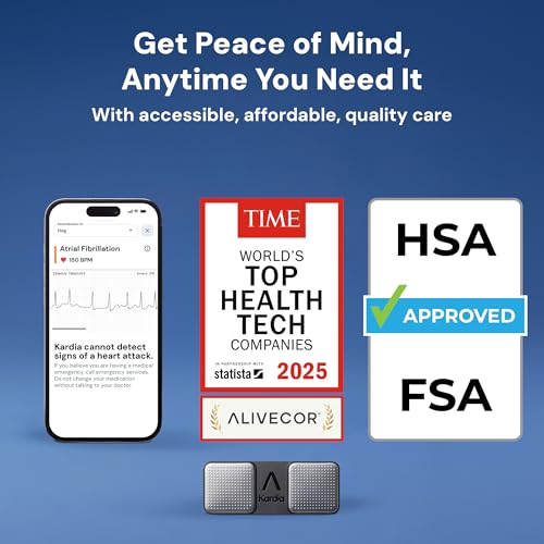 KardiaMobile 1-Kanal-EKG-Herzfrequenzmesser – EKG-Aufzeichnung zu Hause – Erkennt...