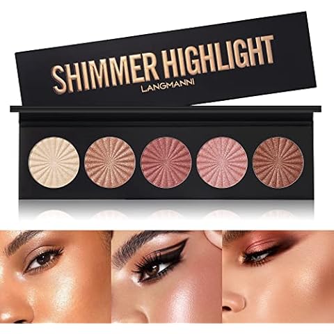 Pakivs 5 Farben Kontur & Highlight Palette Kit, Langlebiges Make-up Highlight & Contour Pro Palette Hochpigmentierte Gesicht Kontur Creme Palette Cover