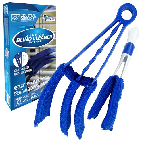 Venetian Blind Cleaner Tool and 2-in-1 Window Blind Duster Cleaner Brush with Removable Washable Microfibre Sleeves - Ideal for Air Conditioner Car AC Vent and More