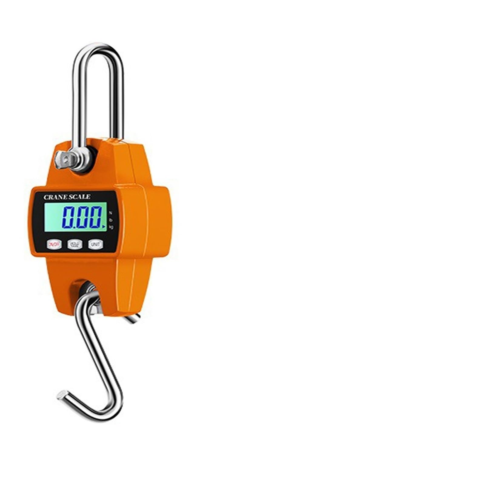Gqnblvhzupdm 300Kg Orange Crane Scale, 0.05~500Kg/1100Lb Handheld Digital Industrial Hanging Crane Scale With Hook Electronic Weighing For Farm Fishing Factory