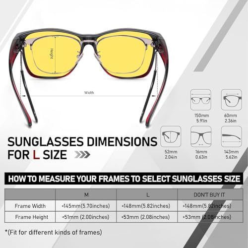 Image of HAOLOTA Night Vision Driving Over Glasses, Polarized Nighttime Glasses Men Women Anti Glare Yellow Tinted Lens