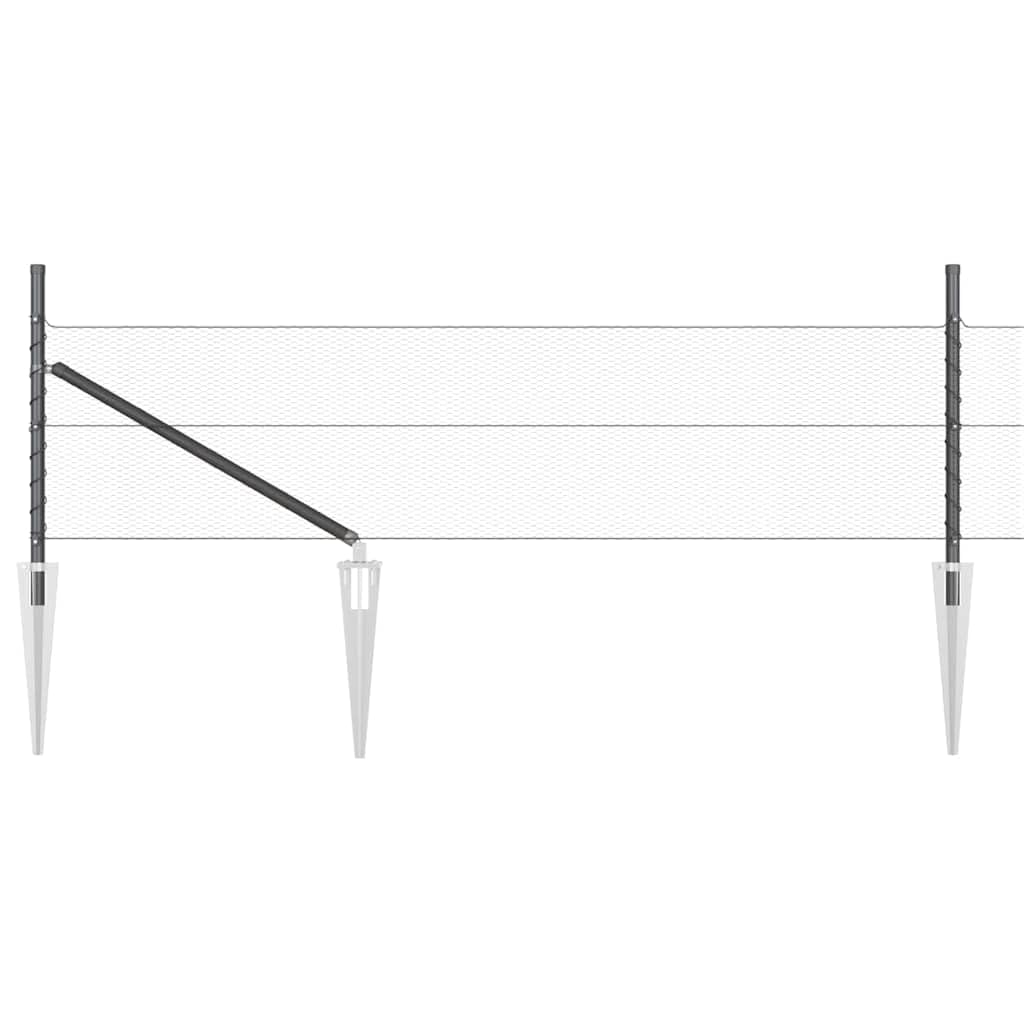 Steel and PVC Fence Post Grey 100 x 0.5 m 13 mm Mesh Garden Boundary Secure Barrier Outdoor Enclosure for Yard and Terrace Corrosion Resistant Durable Support
