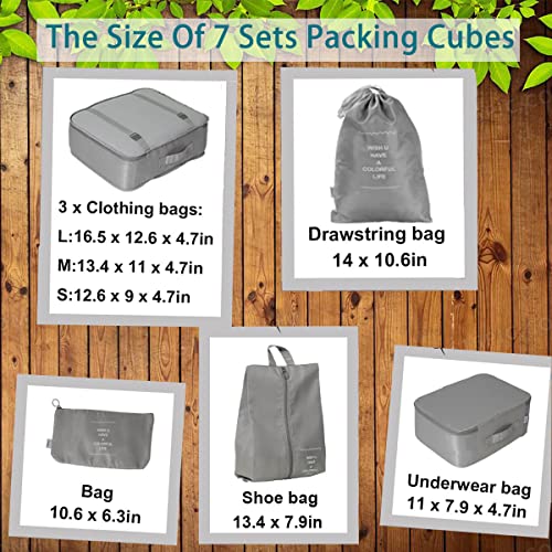 PETRICE Travel Organizer, Packing Cubes for Travel, Travel Essentials, Toiletry Bag, Packing Bags for Clothes, Travel Organizer for Women, Travel Pouch, Packing Cubes Travel Organizer (Grey) (Image - 4)