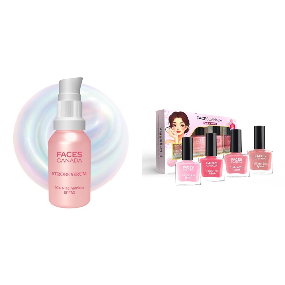 FACESCANADA Strobe Serum Mini - 15ml & Ultime Pro Splash Mini Nail Enamel Combo Kit - Pink Pop-image-30