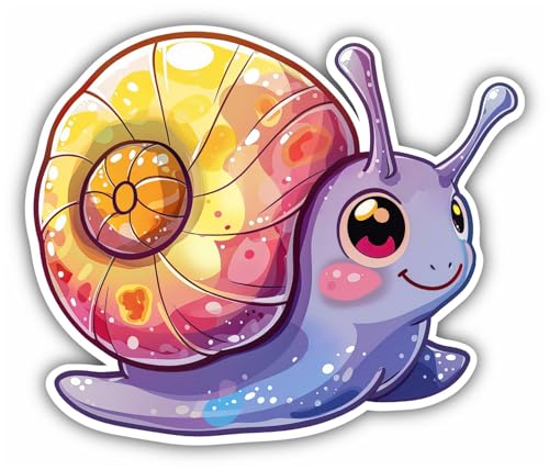 Samunshi® Süße Kawaii Schnecke als Sticker Anime Tiere Autoaufkleber für Motorrad Fahrrad Roller oder Auto Sticker Fahrrad Mtb Mountainbike Rennrad Cartoon Retro Aufkleber 10x8cm