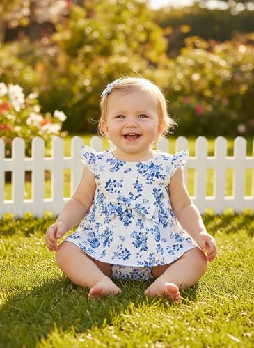 Image of PATPAT Family Matching Outfits Mommy and Me Dresses Floral Dress & T-Shirts | Mommy and Me Easter Dresses, Puff Sleeve Floral Sundress, Cotton Blend T-shirts, Couples Party Wedding Vacation Outfits