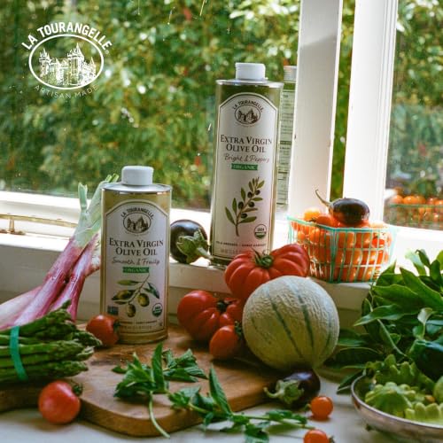 Image of La Tourangelle Organic Extra Virgin Olive Oil, Bright & Peppery, 33.8 fl oz (Pack of 12)