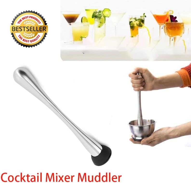 29.5cm Muddler for Cocktails Long Muddler Old Fashioned Stainless Steel Muddler Crusher Bartender Tool for Bars Bartender Accessories Home Bar