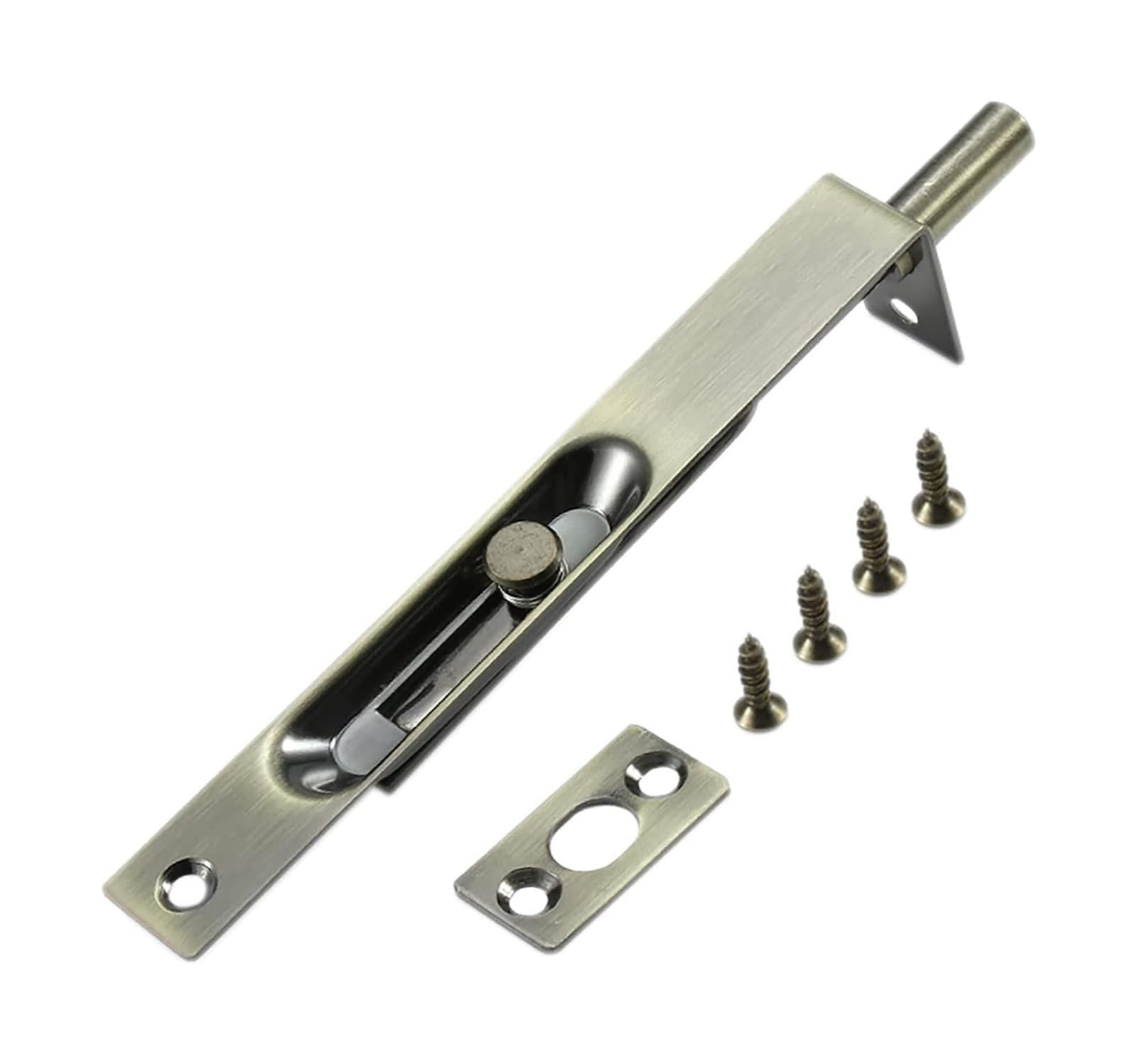 Door Lock Bolt, Door Lock Flush Bolt Slide Gate Latch French Sliding, Multicolor, 4-8 inches(Green Bronze,6 inches)