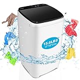 Portable Washing Machine Nictemaw 1.7Cu.ft/15.6Lbs Compact Washer with Drain Pump, 10 Programs 8 Water Level Selections with LED Display, Fully Automatic Washer Ideal for Apartments, RV, Dorms