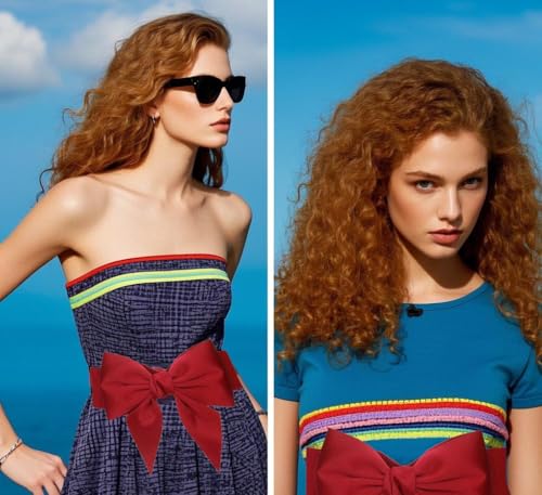 COTIM COYIN Women Elastic Belts Stretchy Leather Waistband Wide Stretch Dress Belt with Bow Tie Interlock Buckle4