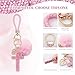 Cross Keychain, Glitter Cross Keys Ring Rhinestones Fashionable Bling Crystal Key Chain for Bag Key Phone Car Accessories(Pink)