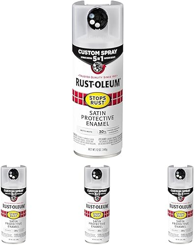 Vista 235 de Rust-Oleum 376885 Pintura en aerosol 5 en 1 personalizada para prevención del óxido, 12 onzas, transparente brillante