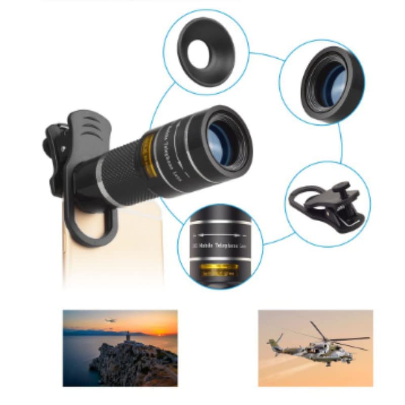 Image of Elevea 16x HD Optical Zoom Mobile Telephoto Lens Kit Dual Focus Magnification Lens Telescope for Outdoor Hiking, Bird Watching Hunting, Camping (16x Metal Lens) (20x mini Lens)