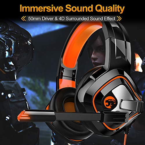 Gaming Headset,Proslife Game Headphones with LED Lighting 3.5mm Surround Sound Noise Cancelling Microphone for Laptop, Desktop, MAC, Xbox, PS4, Phone Tablet - Thumbnail 6