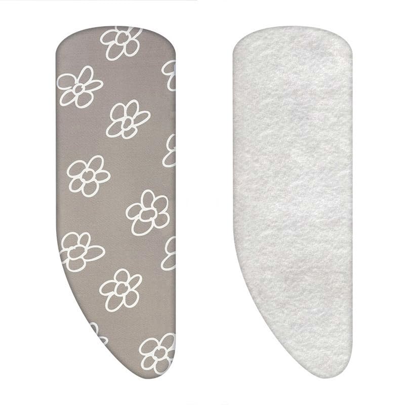 Set | Asymmetrischer Bügelbrettbezug mit Ständer (Farbe: Blumen grau) (A-XXL, Molton)