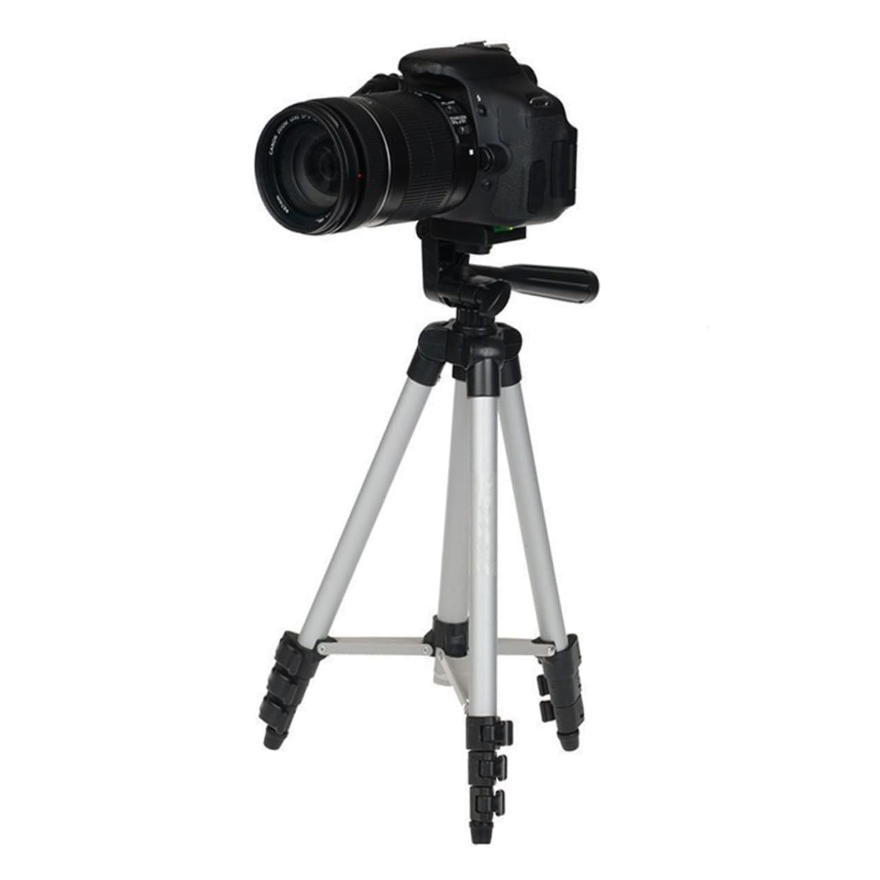 Treppiede Portatile per Telefono e Fotocamera con Testa 360° | Regolazione a 4 Snodi, Gambe a 3 Sezioni, Filetto 1/4", Lega di Alluminio e Abs, Argento