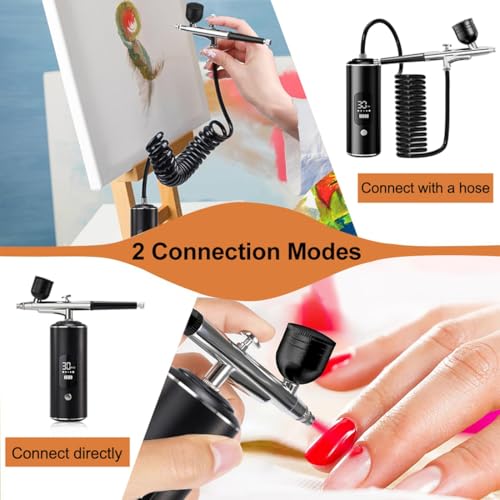 Aerógrafo para Pintar Arte y manualidades con sistema recargable y compresor integrado. 4