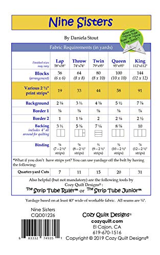 Cozy Quilt Designs Nine Sisters Pattern, None #TOP1