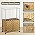 70L Slim Laundry Hamper with Lid & Wheels, Rolling Laundry Basket with 2 Removable Liner Bags & 3 Mesh Bags, Narrow Dirty Clothes Basket, Foldable Handwoven Rattan Laundry Sorter, Natural