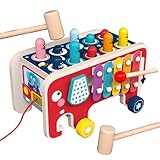 Dear MIA Little Liz | Juguete Didáctico Educativo Estimulación Temprana 5 en 1 Carrito de Elefante con Martillo de &...