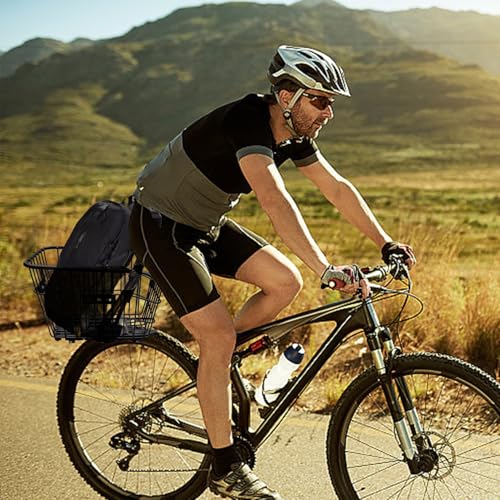 Wintfarm Fahrradkorb Hinten Stabil,Groß Fahrrad Korb Hinten Mit Montagezubehör,Fahrradkorb Hinten Abnehmbar Für Fahrräder, Kleiner Hund Einkaufen Picknick Schulranzen