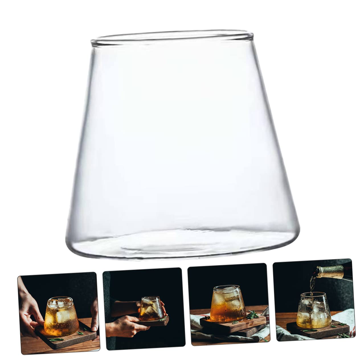 PRETYZOOM 5 Juegos Copa De Vino Platillo Tazas Medidoras Agua Tazas Negras Café Té Cerveza Lata Vaso Cerveza Copa De Coctel Martini Copa De Coctel Creativa Vidrio Transparent 2 Piezas * 5