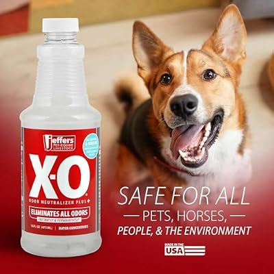 Jeffers X-O Pet Odor Neutralizer Plus & Cleaner Concentrate, 16 oz - Non Enzyme, Multi-Surface Deodorizer with Light Fresh Scent for Dogs, Cats, Horse & People, Urine Odor Remover, Makes 1 Gallon