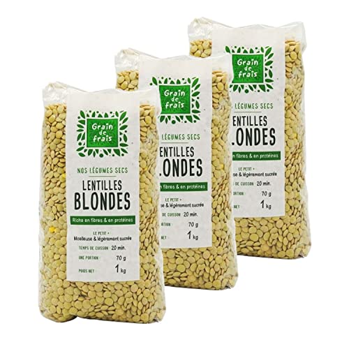 Lote de 3 lentes rubias, bolsa de 1 kg